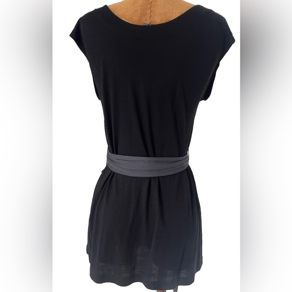 French Connection Black Tunic Gray Tie Like New! S - Picture 5 of 9